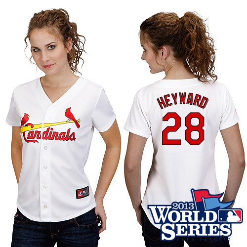 Jason Heyward #28 mlb Jersey-St Louis Cardinals Women's Authentic Home White Cool Base World Series Baseball Jersey